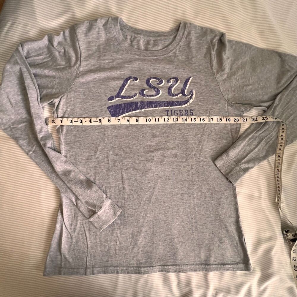 Womens LSU Tigers Gray Fitted Long sleeve Tee - XL